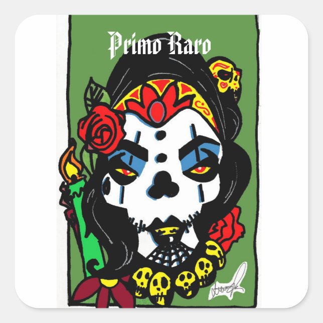 Primo Raro spanisch Kousin Freaky Quadratischer Aufkleber (Vorderseite)
