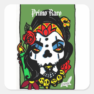 Primo Raro spanisch Kousin Freaky Quadratischer Aufkleber