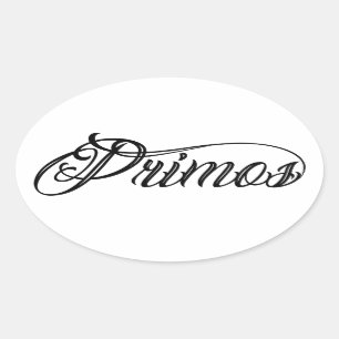 Primos Tätowierungs-Skript-Aufkleber Ovaler Aufkleber