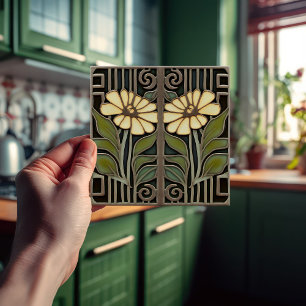 Primrose Art Deco Blumendekor Art Nouveau Fliese
