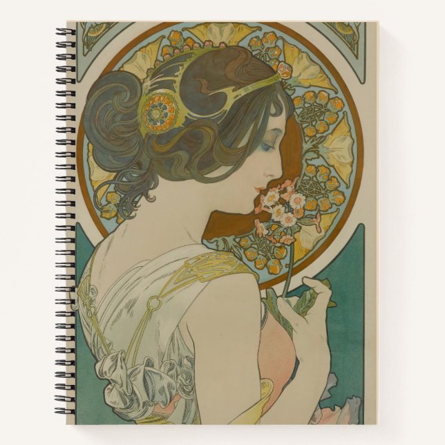 Primrose by Alphonse Mucha (1899) Notizbuch (Vorderseite)
