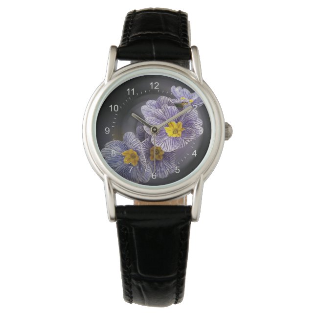 Primrose Flowers Armbanduhr (Vorderseite)