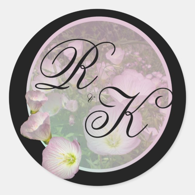 Primrose Pink Monogram Stickers (Vorderseite)