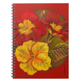 Primrose Red Gelb Fine Art Notebook Notizblock