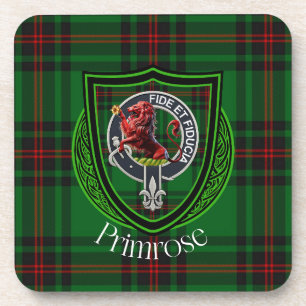 Primrose-Schottischer-Clan-Tartan & -Wappen Getränkeuntersetzer