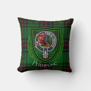 Primrose-Schottischer-Clan-Tartan & Wappen Kissen