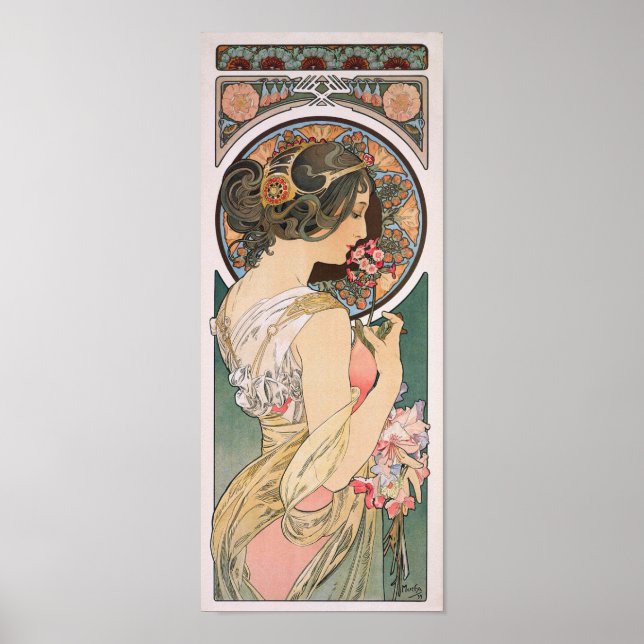 Primrose - von Alphonse Mucha - Vintager Jugendsti Poster (Vorne)