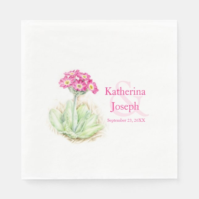 Primrose Wildblume Aquarelluccine Serviette (Vorderseite)