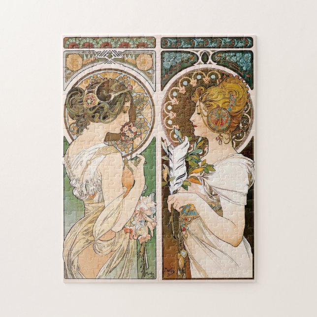Primrosen und Feather, Mucha (Vertikal)