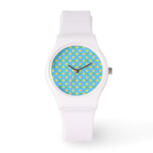 Primrosen und Polkas auf Türkis Armbanduhr