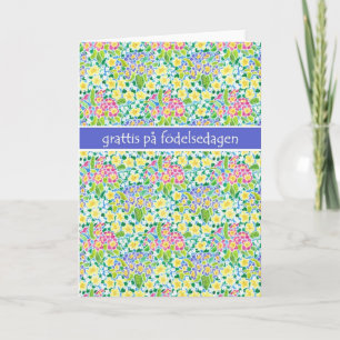 Primroses Birthday Card, Schwedische Gruß Karte