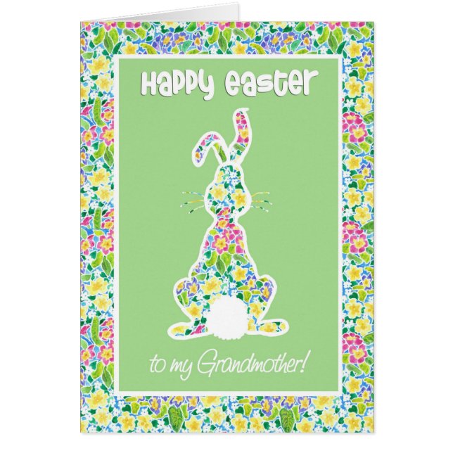 Primroses Jote Lapin Lapin Pâques pour grand-mère (Devant)