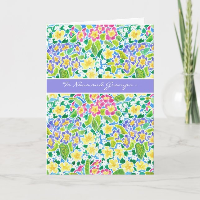 Primroses personnalisables Grand-parents Carte de  (Devant)