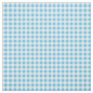Primroses Sky Blue und White Karo Gingham Pattern Stoff
