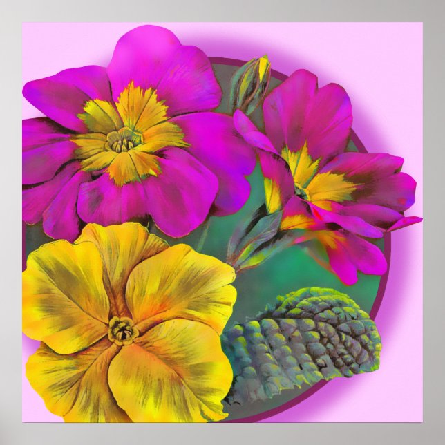 Primula Fine Art Botanic Poster Print (Vorne)