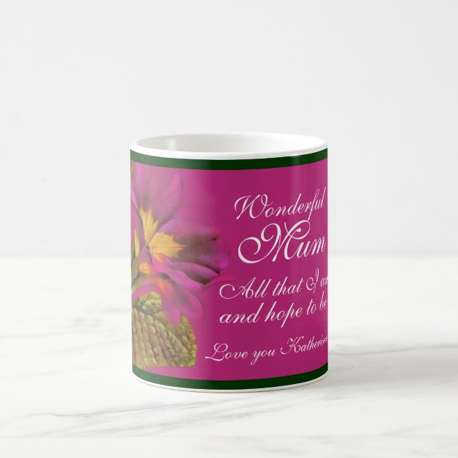 Primula floral "Wonderful Mum all that I am" Tasse (Mittel)