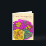 Primula great Grandmother 95 yellow birthday card Karte<br><div class="desc">Personalise this fine art card for an extra special touch to suit your requirements. This pretty card reads: "To a dear Great Grandmother on your 95th birthday". Birthday card designed exvely from an original watercolour painting by Sarah Trett.</div>