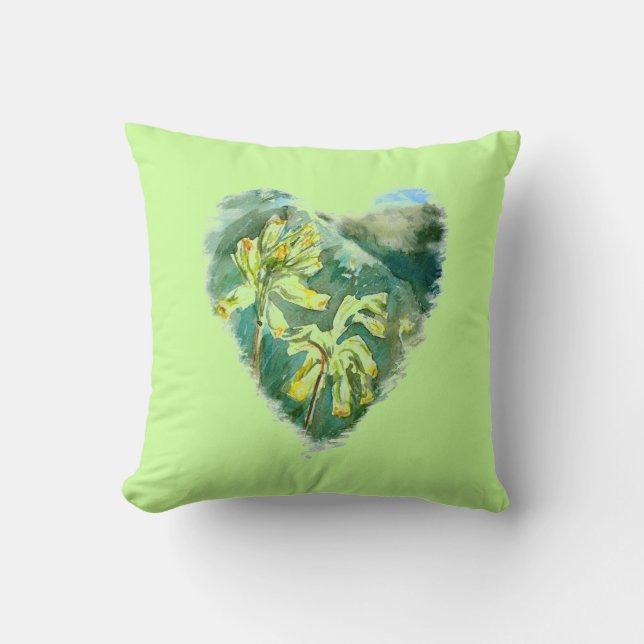 Primula Heart von Alexandra Cook Kissen (Vorderseite)