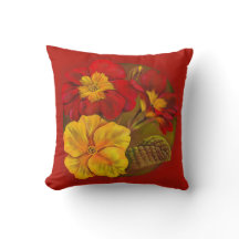 Primula Rot und Gelb Blume Kissen