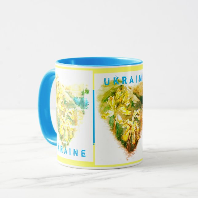 Primula veris Heart Cowslip Ukraine Tasse (Vorderseite Links)
