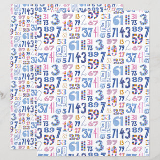 Primzahlen bis 100 weißes Scrapbook-Papier