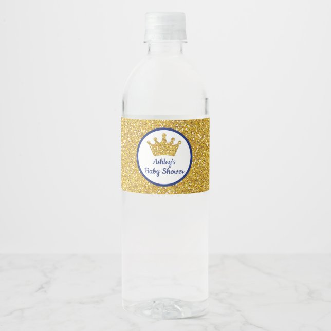 Prince Baby Dusche Wasserflaschen Etiketten (Vorderseite)