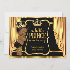 Prince Baby Duwer Black Gold Drapes Ethnic Einladung