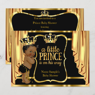 Prince Baby Duwer Black Gold Drapes Ethnic Einladung