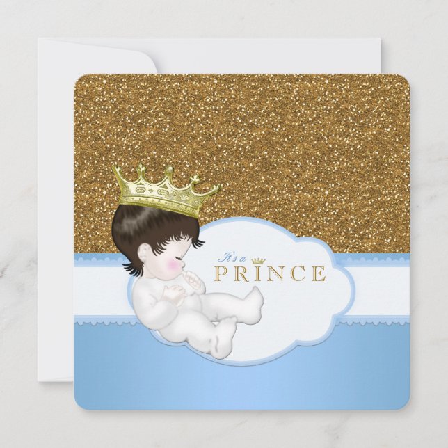 Prince Baby Shower Einladung (Vorderseite)