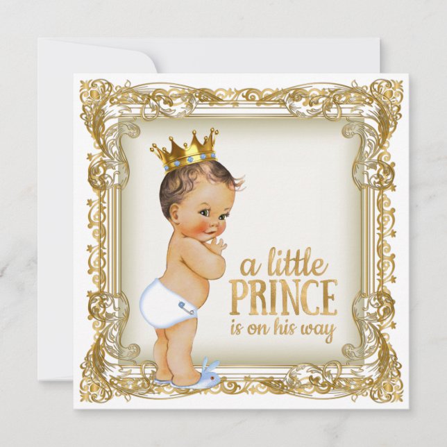 Prince Baby Shower Einladung (Vorderseite)