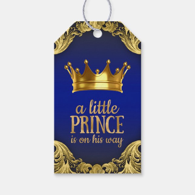 Prince Baby Shower Geschenkanhänger (Vorderseite)