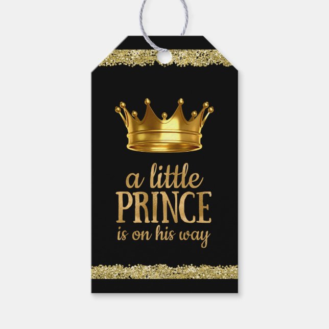 Prince Baby Shower Geschenkanhänger (Vorderseite)