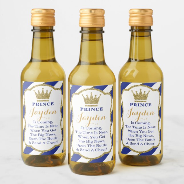 Prince Baby shower Mini bouteille de vin Étiquette (Bouteilles)