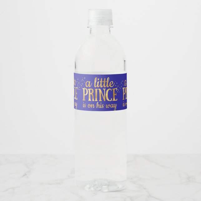 Prince Baby Shower Royal Blue Gold Foil Boy (Vorderseite)