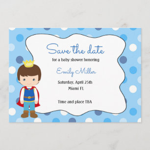 Prince Baby Shower Save the Date