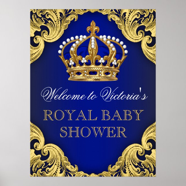 Prince Baby Shower Sign Poster (Vorne)