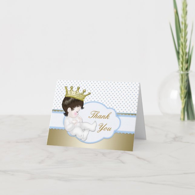 Prince Baby Shower Vielen Dank Dankeskarte (Vorderseite)