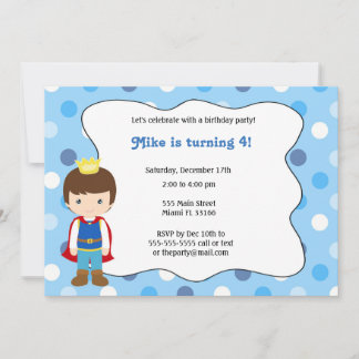 Prince Boy Birthday Einladung