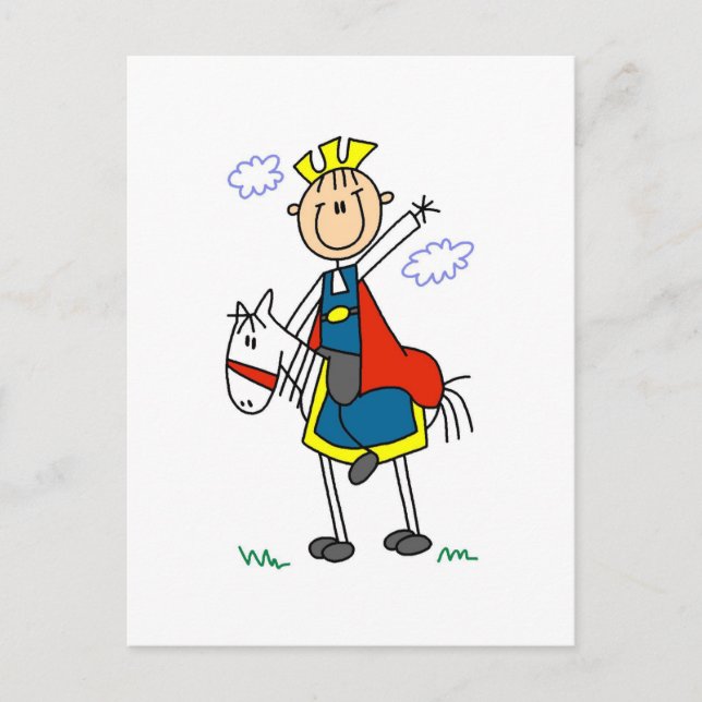 Prince Charming auf Pferdeschirmen und Geschenke Postkarte (Vorderseite)