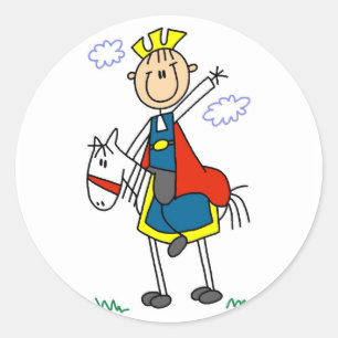 Prince Charming auf Pferdeschirmen und Geschenke Runder Aufkleber
