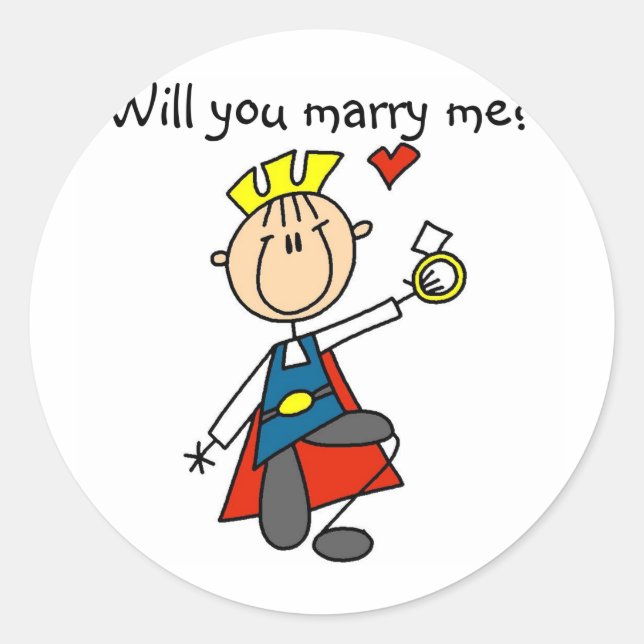 Prince Charming heiraten Sie mir auf dem Aufkleber (Vorderseite)