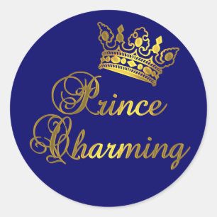 Prince Charming in Gold T - Shirt für Baby oder Er Runder Aufkleber