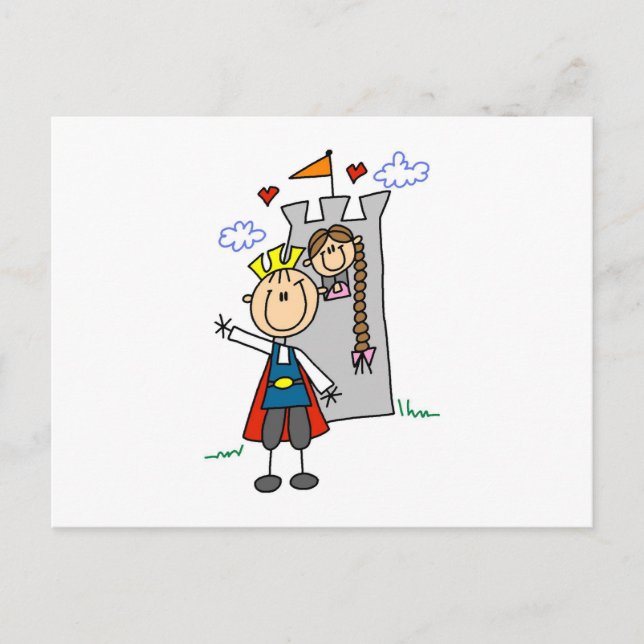 Prince Charming rettet Prinzessin Postkarte (Vorderseite)