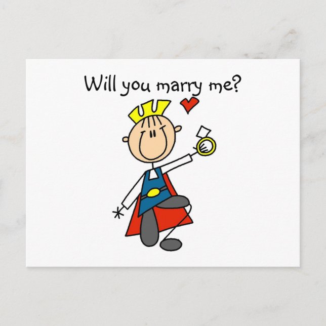 Prince Charming wirst du mich heiraten Postkarte (Vorderseite)