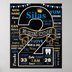 Prince couronne 2e anniversaire signe du tableau d