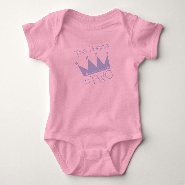 Prince Crown 2. Geburtstagsgeschenke Baby Strampler (Vorderseite)