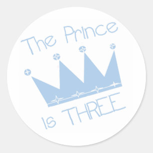 Prince Crown 3. Geburtstagsgeschenke und Geschenke Runder Aufkleber