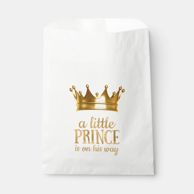 Prince Crown Baby Dusche Geschenktütchen (Vorderseite)