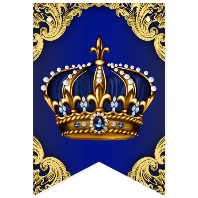 Prince Crown Baby Dusche Wimpelkette (Erste Fahne)