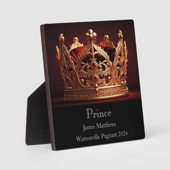 Prince Crown Pageant Plaque Fotoplatte (Vorderseite)